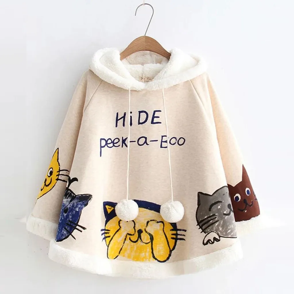 Женская утепленная куртка с капюшоном Повседневный пуловер свободного покроя