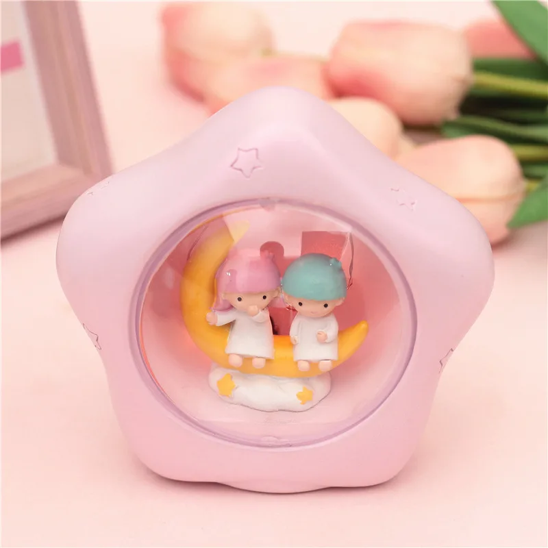 Зеленый Персонажи Little Twin Stars ночник смолы цифры#2346 украшения дома игрушки коллекционные игрушки для детей, подарок на день рождения - Цвет: Зеленый