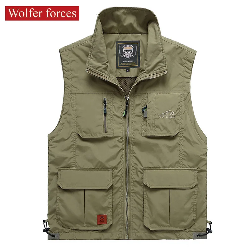 Multi Pocket Vest Men's Outdoor Fishing Large Size Clothing Man Men's Jackets Military Uniform Jaqueta Masculina Jacket Coat