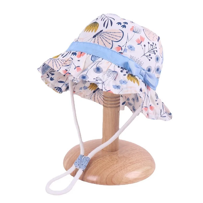 Gorro de lavabo con estampado de flores para ni&ntilde;as, gorros de sol para ni&ntilde;os, bonete para ni&ntilde;os-3
