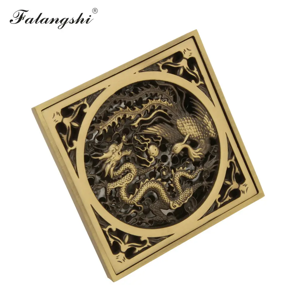 100х100 мм Сливная крышка для пола медный душевой трап с изображением античного