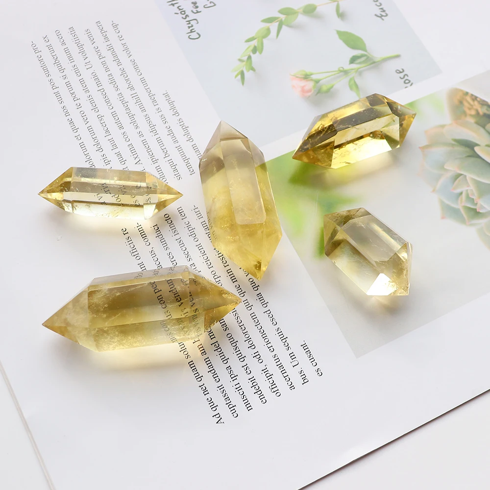 Цитрин натуральный кристаллический камень шлифовальный кристалл колонна из