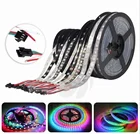 Светодиодная ленсветильник WS2812B SK6812 с умным пикселем, 30607496144 пикселейсветодиодовм, индивидуально Адресуемая Светодиодная лента, чернаябелая печатная плата