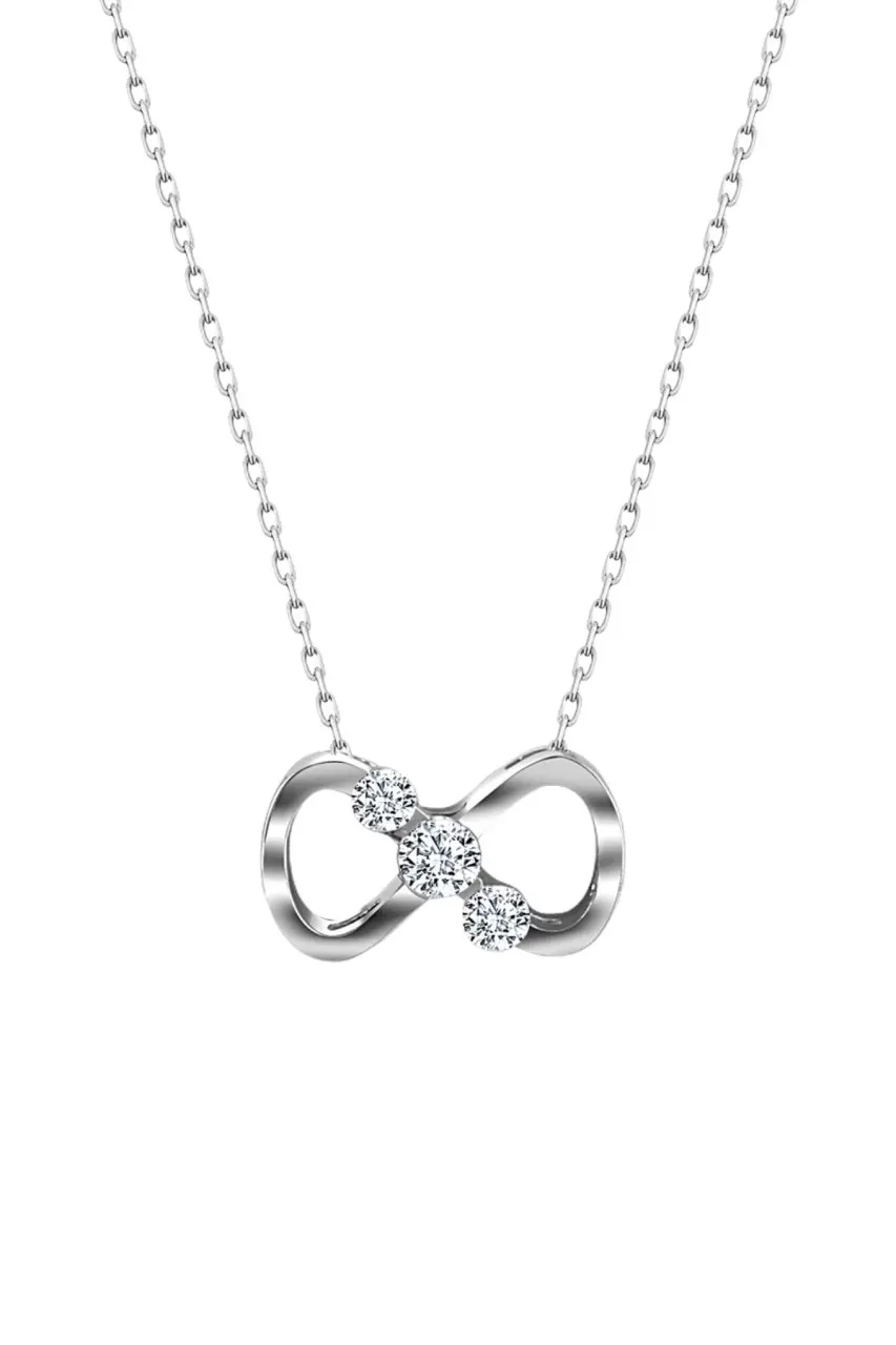 

Certified Swarovski Cubic Zirconia Small Infinity 925 Silver Necklace