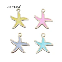 10pcslot ocean series enamel starfish charms diy earrings keychain pendant jewelry accessories 17 516mm
