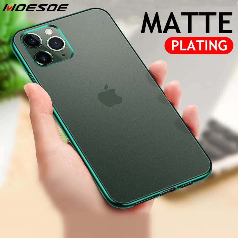 Роскошные Матовые чехлы с рамкой и покрытием для iPhone 11 Pro XS Max X XR тонкий прозрачный