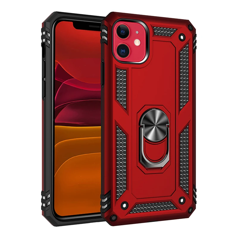Чехол с магнитным кольцом держателем для iPhone 12 11 Pro Max XS XR X SE 2020 6 6S 7 8 Plus 7|Бамперы| |