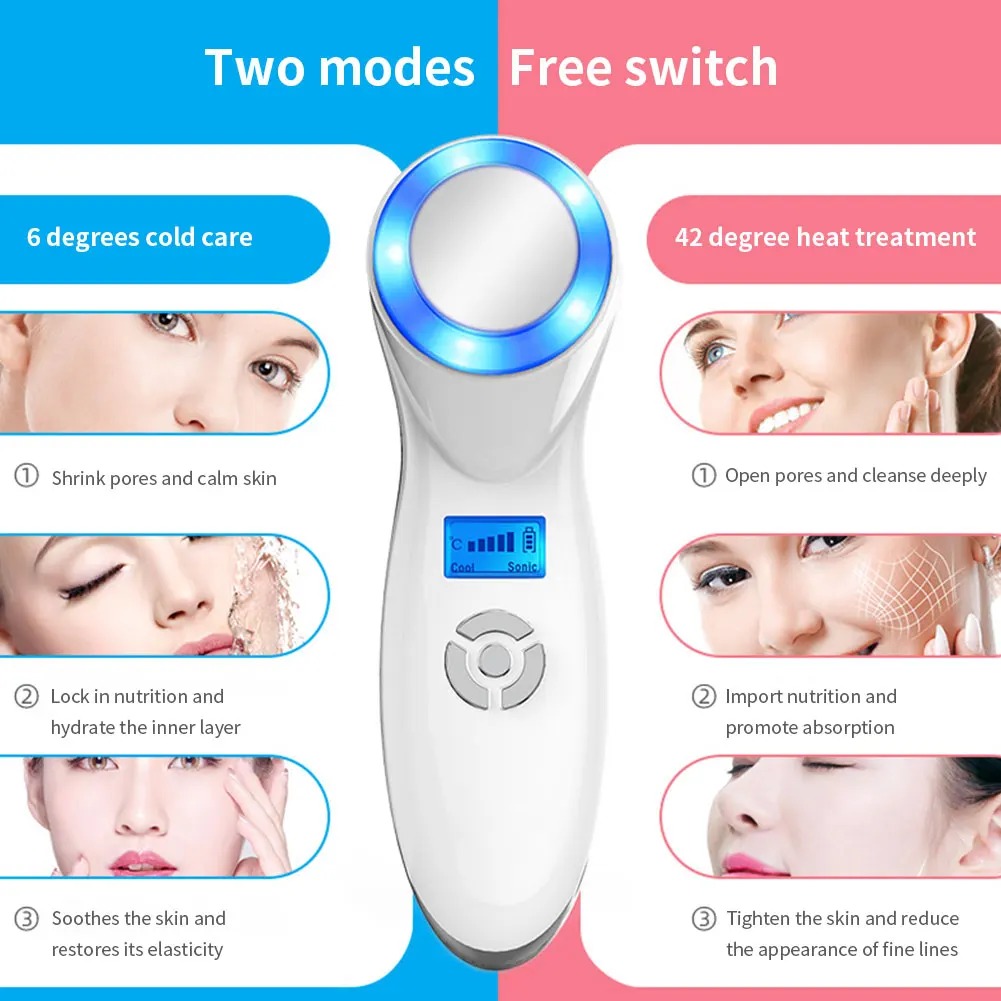 

Face Massager Double Heads Face Lifting Skin Tightening Machine Ion Skin Cleaning For Anti-Wrinkle Anti-Aging Shrink Pores