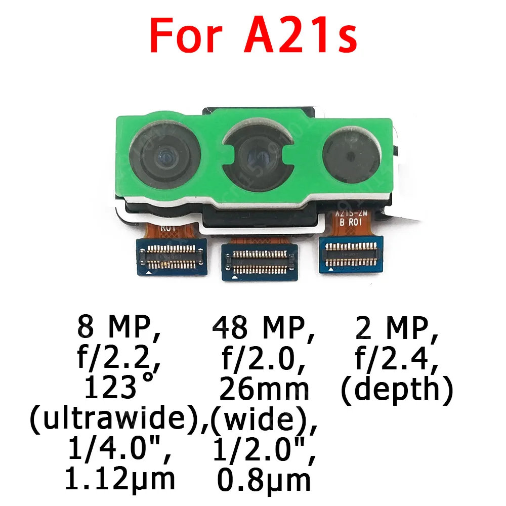 Оригинальная фронтальная задняя камера для Samsung Galaxy A21s основной фронтальный