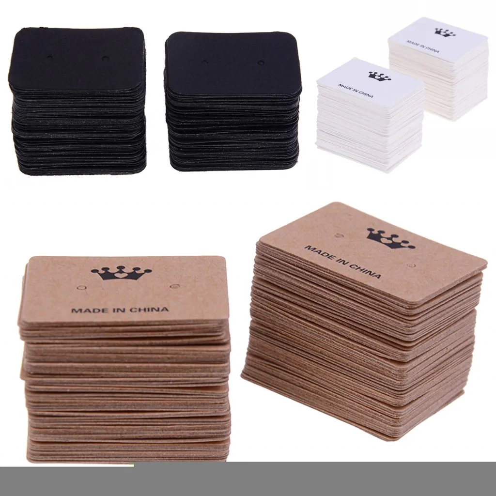 

100PCS 3.5*2.5cm Extra Jewelry Display Packing Card Paper Cards Stud Earring Hangtag Card Jewerly Organizer