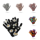 Женские компрессионные перчатки с рисунком зимние спортивные перчатки для сенсорного экрана утолщенные теплые тянущиеся вязаные рукавицы для мужчин и женщин Hansker