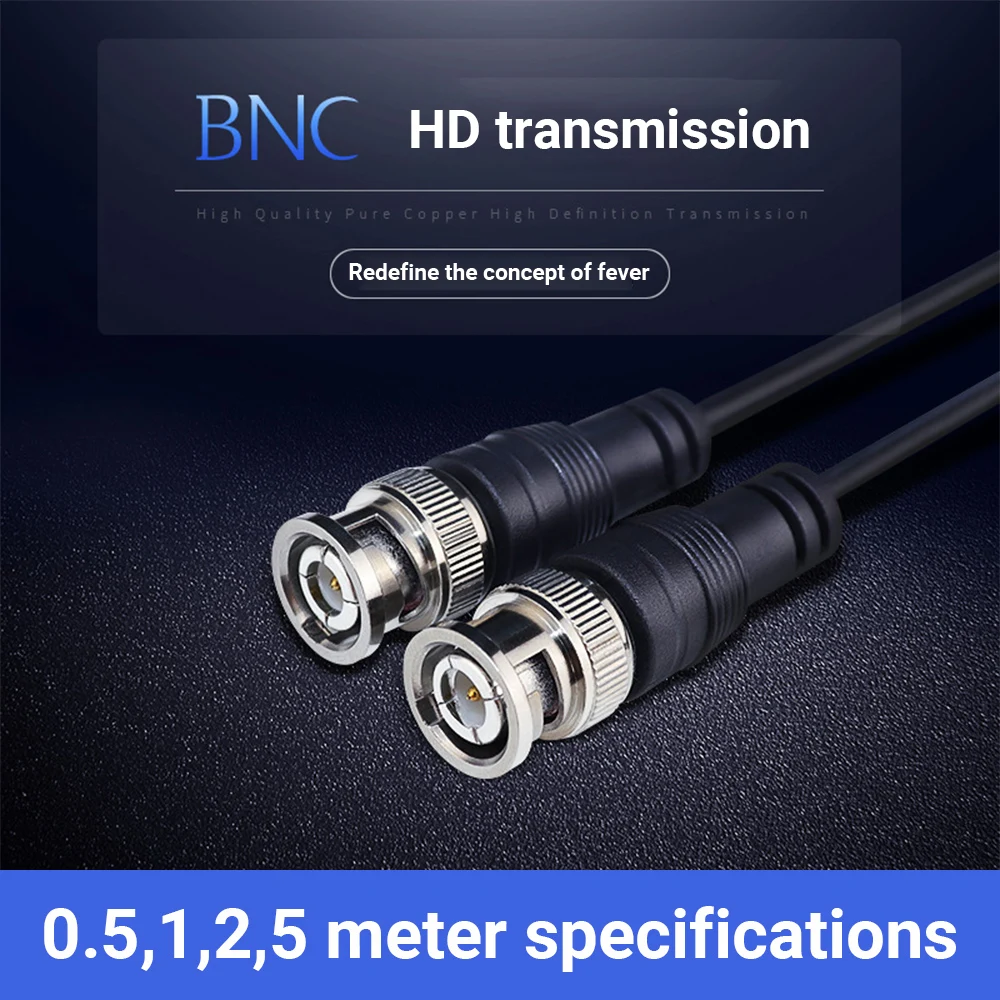 

Pure Copper BNC Male to Male Straight Crimp Q9 Head HD Monitor Line Double Head Video Cable Extension Connector