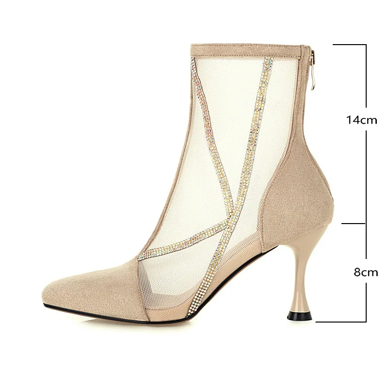 Женские ботильоны из искусственной замши модные короткие ботинки на тонком