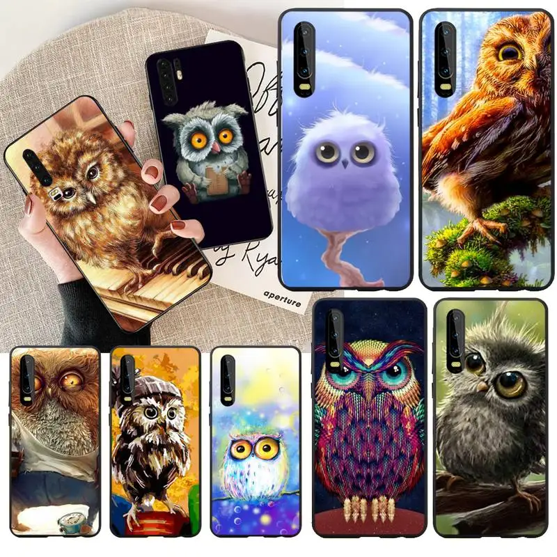 NBDRUICAI милый чехол с изображением совы черный мягкий для телефона Huawei Honor 20 10 9 8 8x 8c