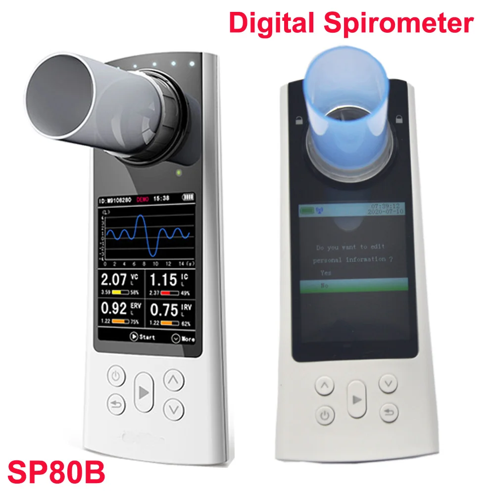 SP80B Bluetooth Digital Spirometer Color Display Lung Function Breathing Pulmonary Diagnost USB Portable Medical Device Software | Красота и