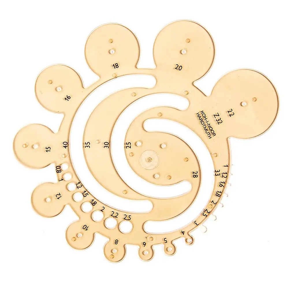 

Многофункциональная линейка для рисования с отверстиями, шаблон для рисования с круглым радиусом для студентов, учителей, инженеров и диза...