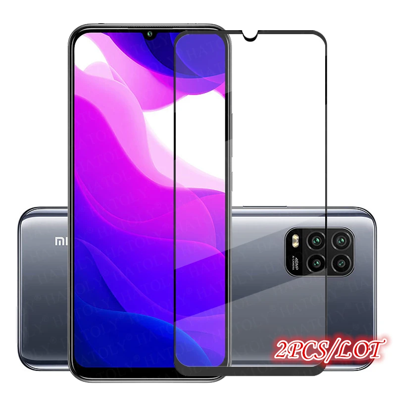 2PCS para vidrio Xiaomi Mi 10 Lite Protector de pantalla de vidrio templado HD pegamento pel&iacute;cula protectora de la pel&iacute;cula del tel&eacute;fono de cristal para xiaomi Mi 10 Lite-0