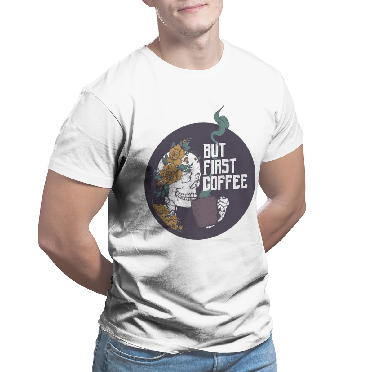 

Men's T-shirt But First Coffee Games Attack On Titan harajuku Tshirts 89193