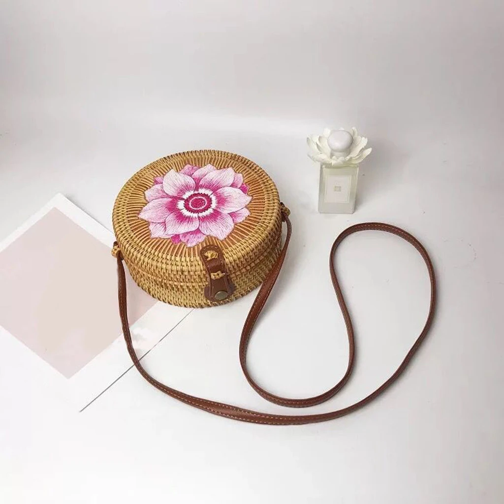 Новинка 2019 года. Модная женская мини сумка через плечо из ротанга. Вечерние