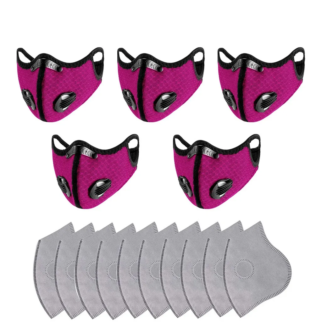 5 шт. многоразовый респиратор с активированным углем 10 фильтров|Защита экрана| |