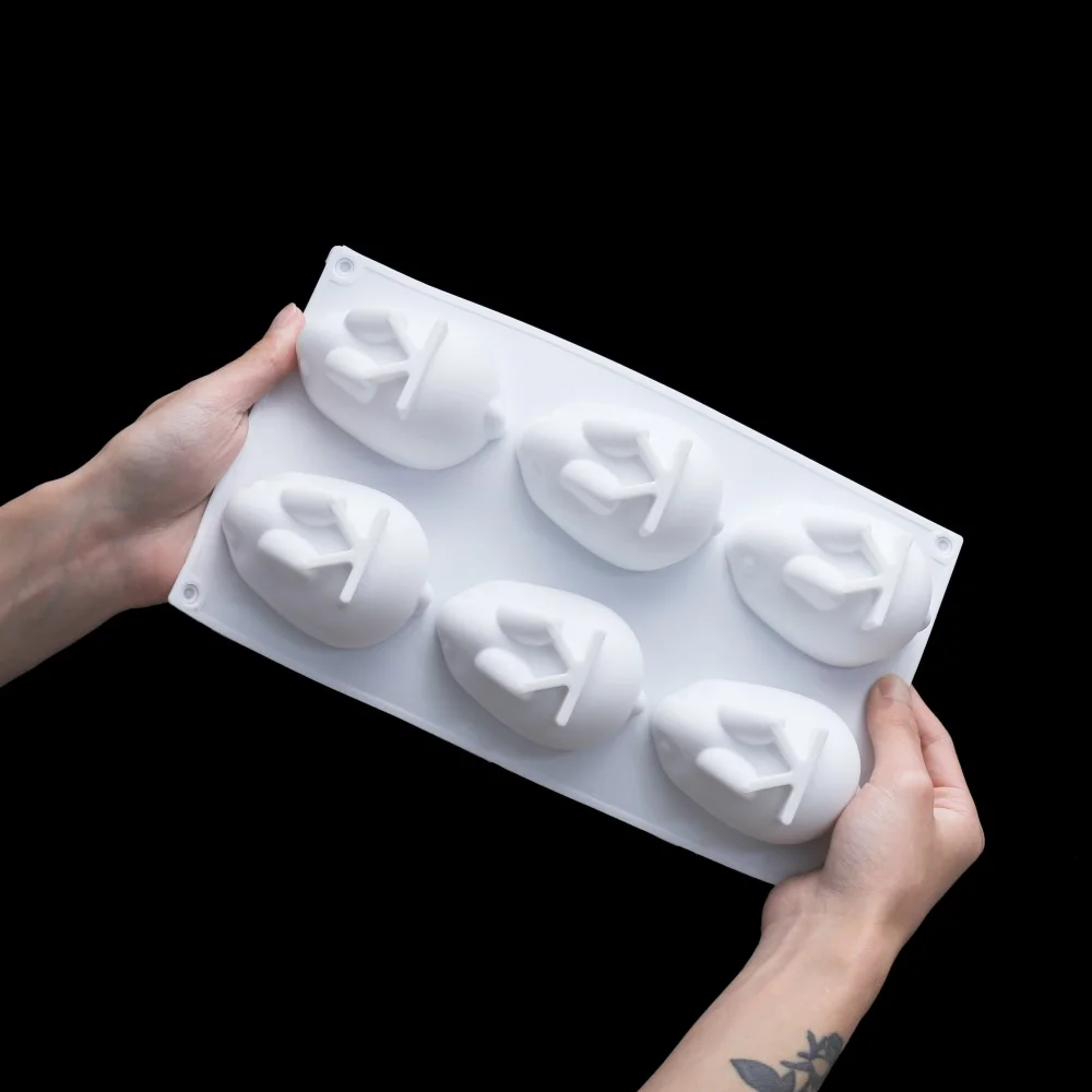 Прозрачный 3D милый кролик силиконовый пасхальный десерт подвеска в виде