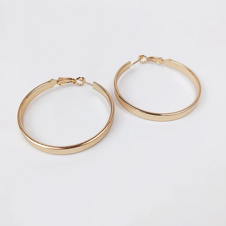 Круглые серьги-обруч на плоской подошве Очаровательная Ретро популярный