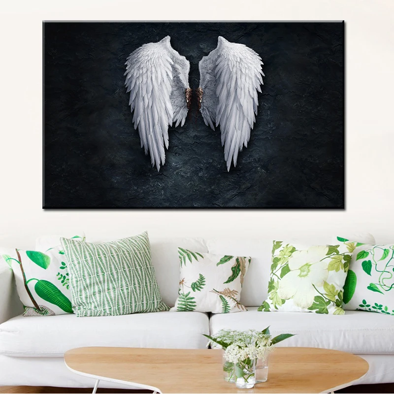 Аниме Крылья Ангела креативные картины на холсте настенные художественные