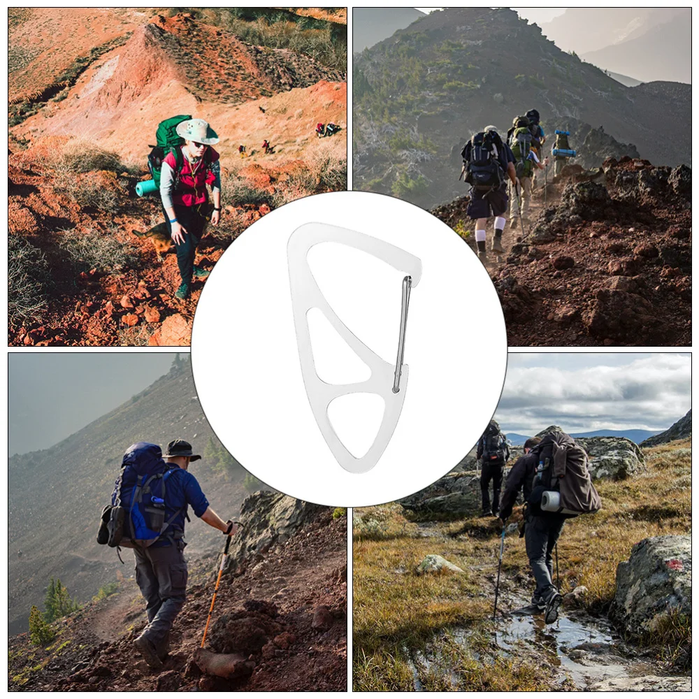 

6pcs Stainless Steel Climbing Button Carabiner Hiking Hook Bearing Carabiner