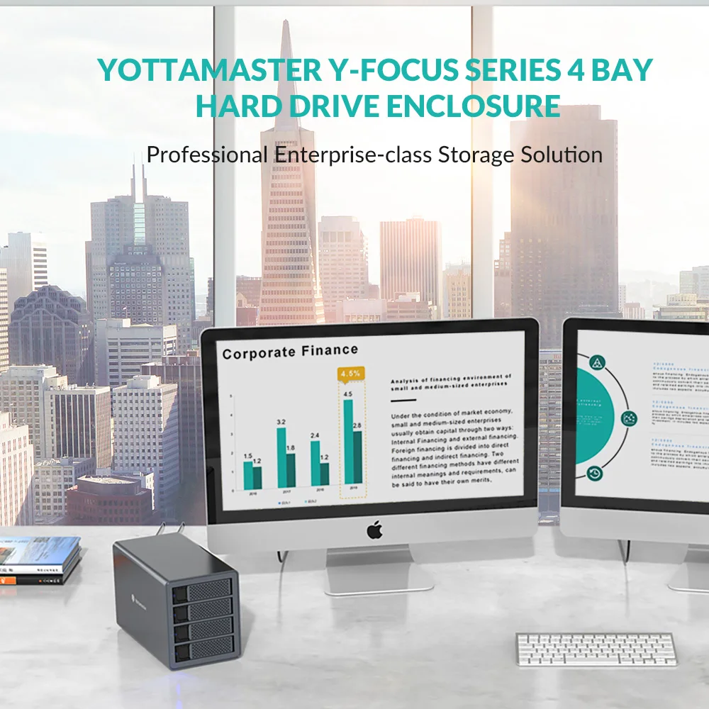 Корпус внешнего жесткого диска Yottamaster FS4RU3 4 Bay 2 5 дюйма USB 3 64 ТБ | Компьютеры и офис