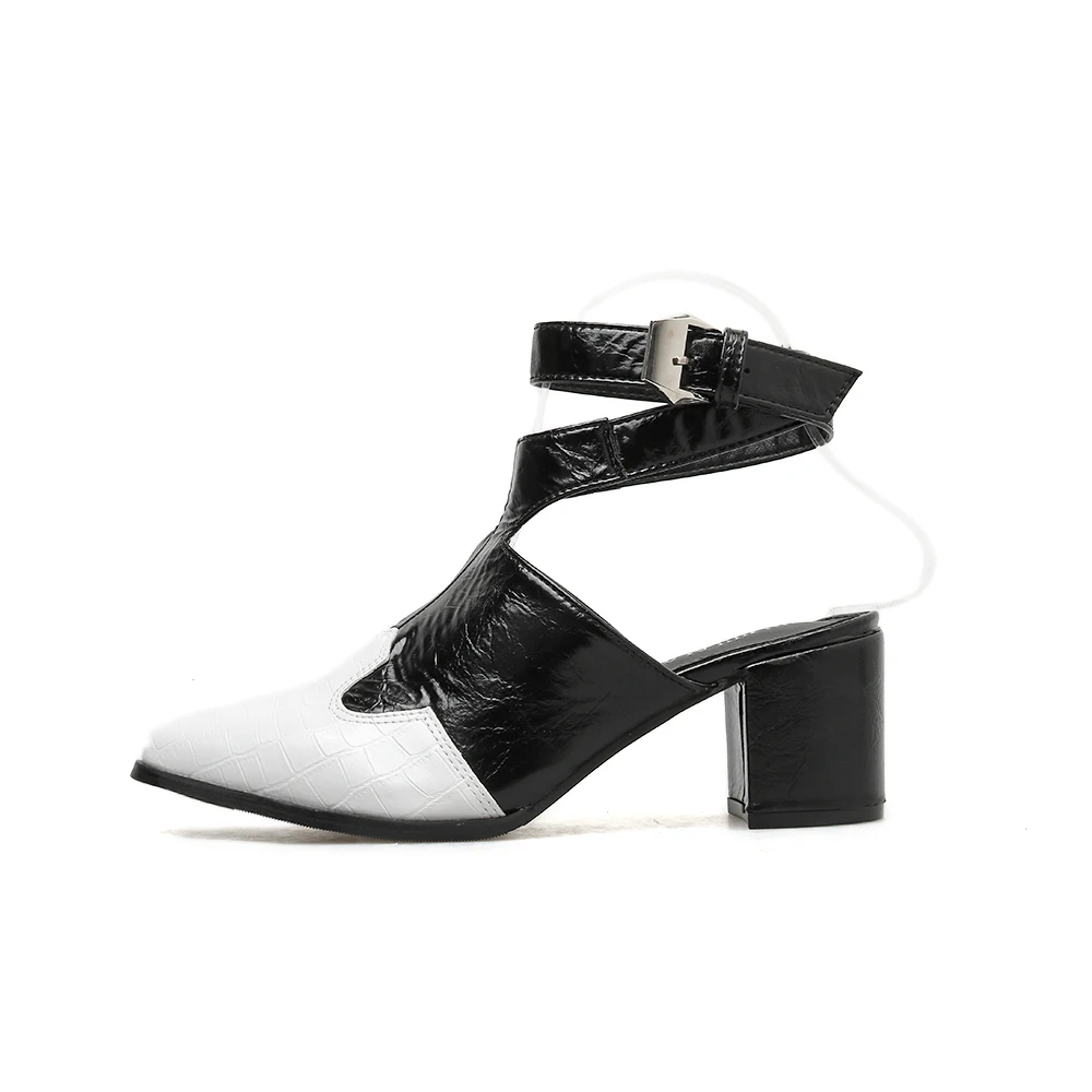 ELVIRAS/новые осенние женские босоножки из змеиной кожи с ремешком на щиколотке