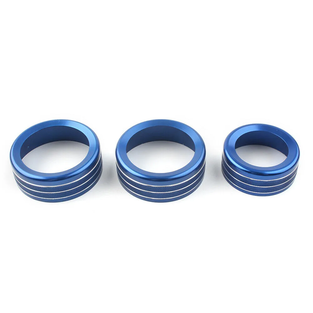 

Trim Switch Knob Ring Zinc Alloy 3PCS Accessories Blue Easy Installation