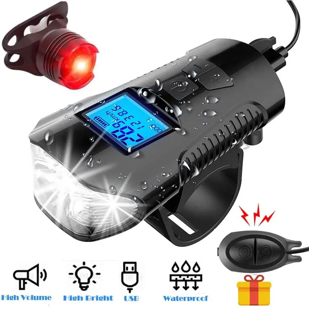 Водонепроницаемый велосипедный светильник USB Перезаряжаемые передняя фара для