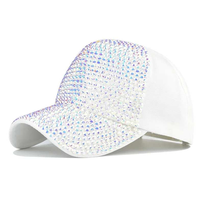 

Bling Baseball Cap Women Shining Rhinestone Breathable Cotton Mesh Snapback Hip Hop Cute Adjustable Casual Sports Hat