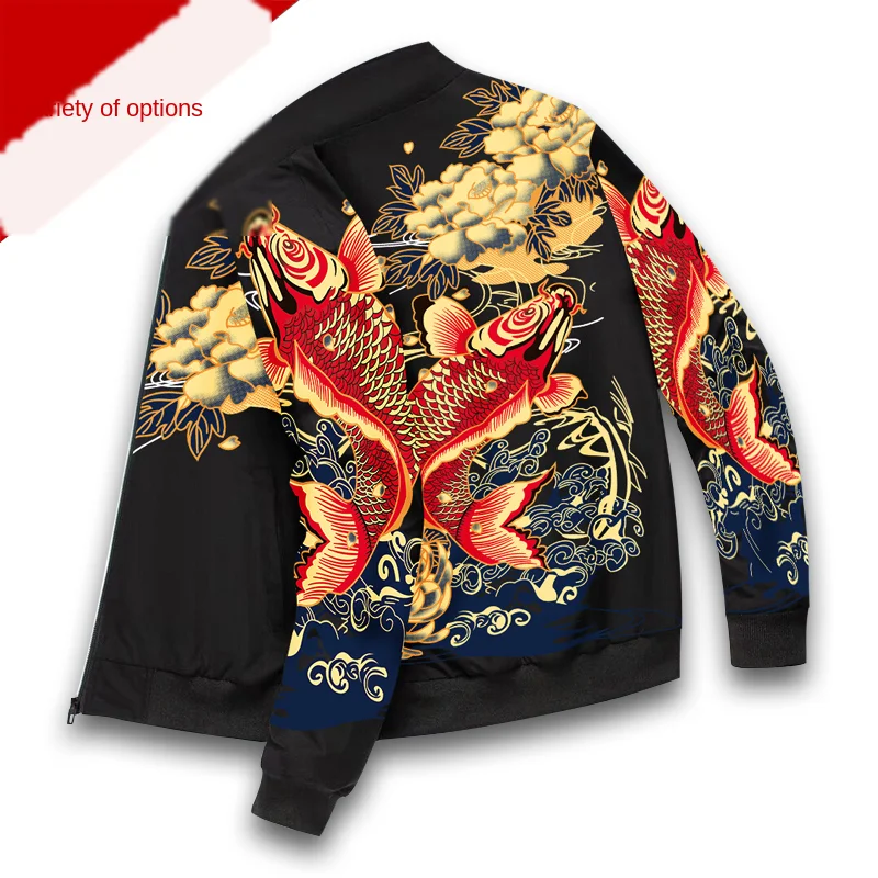 Мужская куртка с принтом свободная зимняя повседневная бейсбольная форма