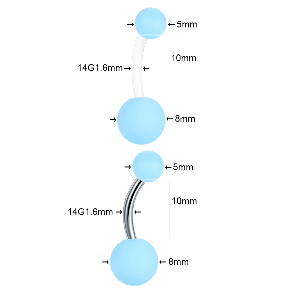 6 шт./компл. акриловые кольца для пупок серьги пирсинга пупка красочные