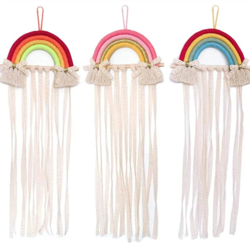 

Rainbow Hairpin Holder Wall Hanging Hair Clip Bows Accessories Storage Organizer