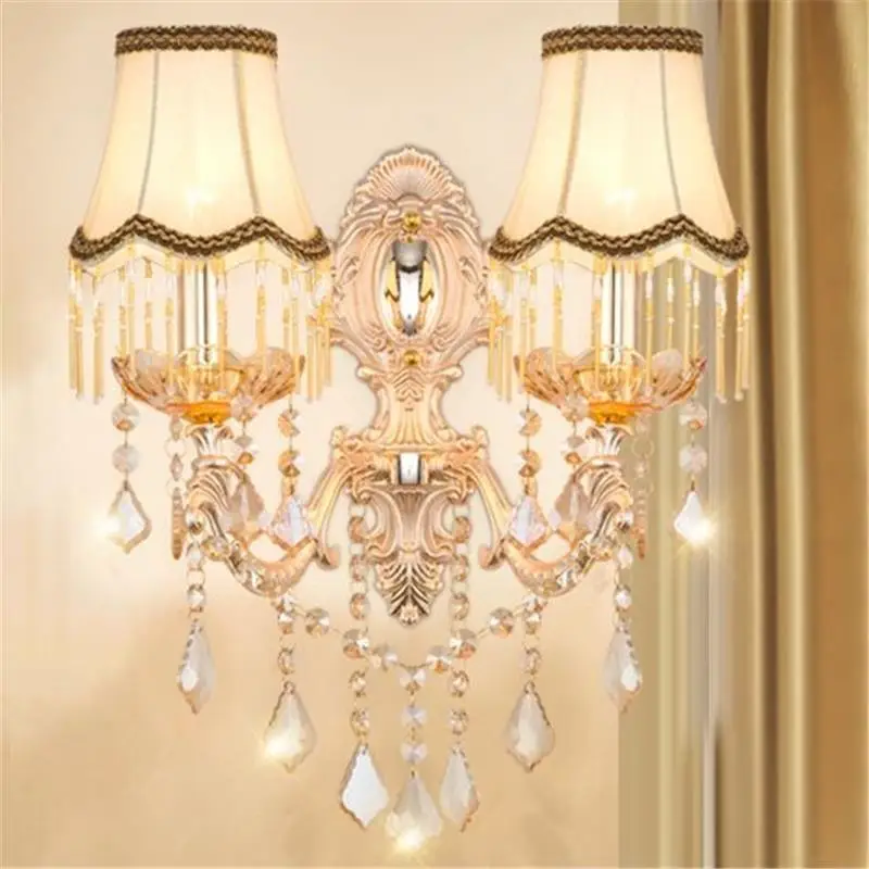 

Badkamer Verlichting Coiffeuse Avec Miroir Wandlampen Crystal For Home Applique Murale Luminaire Bedroom Light Wall Lamp