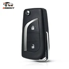 Чехол Dandkey для дистанционного ключа для Toyota Corolla RAV4 Camry Reiz Highlander Prius Prime Sienna Yaris, складной чехол для автомобильного ключа с кнопкой 23