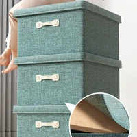 creative storage boxcotton linen fabric cube home closet folding storage basket for kids toys organizer