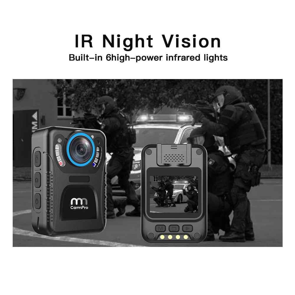 CammPro C3 Mini Body Cam 1440P IR видеорегистратор ночного видения 128 ГБ 12 часов записи H.265