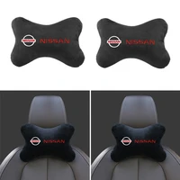 1pcs car headrest cover auto seat cover head neck rest pillow for nissan nismo x trail qashqai tiida teana juke accessories
