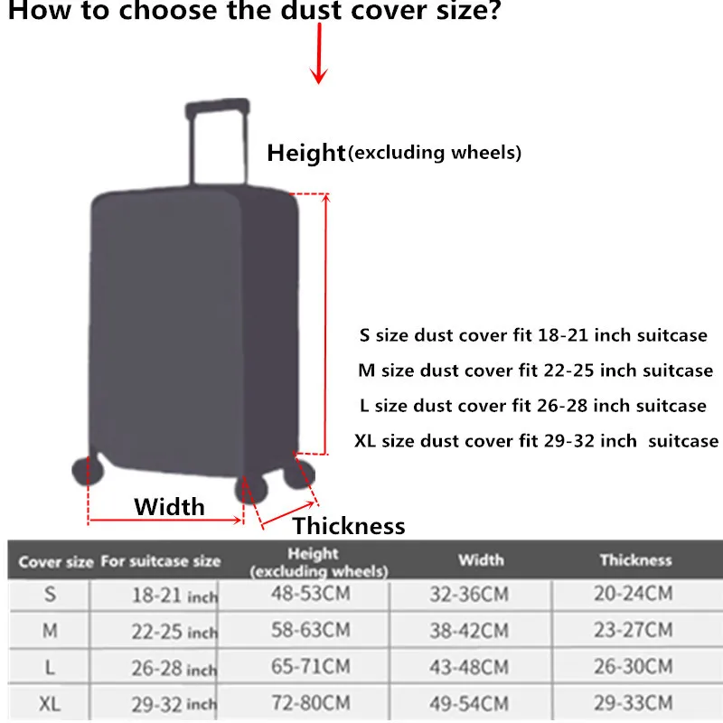 Эластичный Защитный чехол для багажа мужчин и женщин ТОЛСТЫЙ цветной от дождя