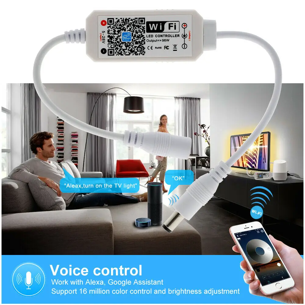 Беспроводной контроллер затемнения светодиодных лент Magic Home Wi-Fi 5 в пост. Тока 12 В