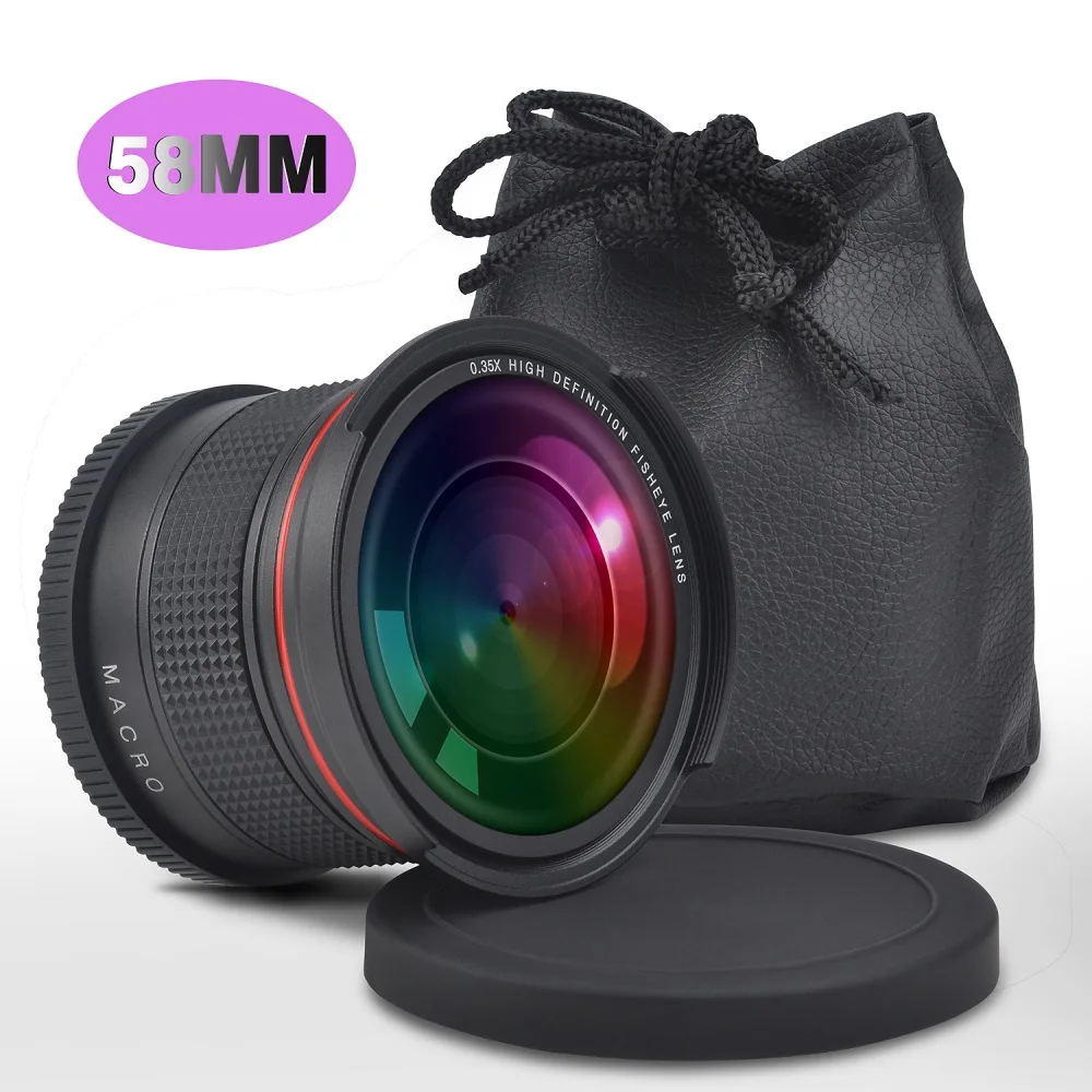 58 мм 0 35x рыбий глаз Canon широкоугольный объектив (с макро-частью) для цифровых