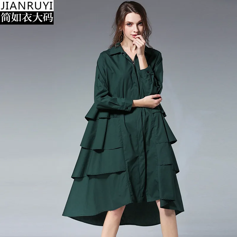 Платье с длинным рукавом одноцветное свободное винтажное поясом на шнуровке