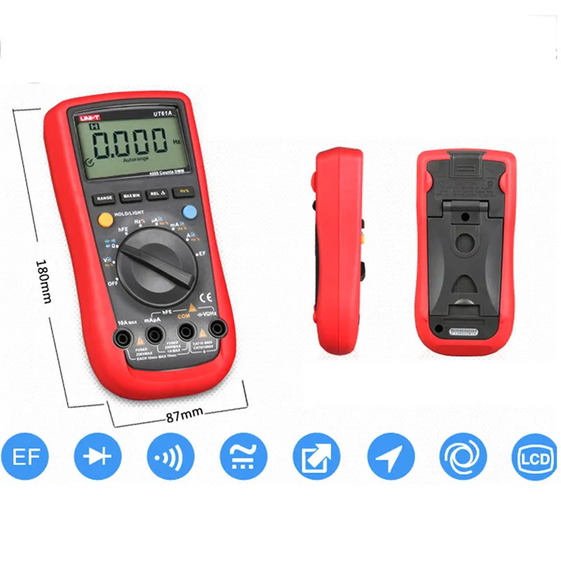 Uni-t мультиметры UT61A UT61B UT61C UT61D UT61E Современный цифровой мультиметр anto диапазон AC/DC