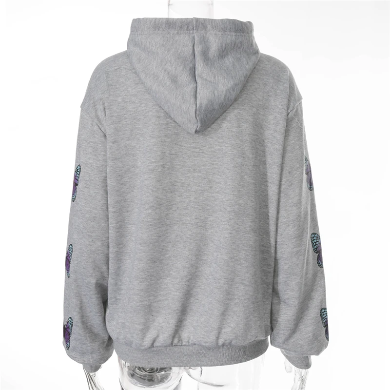 

Autumn Women Fashion Butterfly Print Hoodie Casual Long Sleeve Pocket Top for Ladies Female