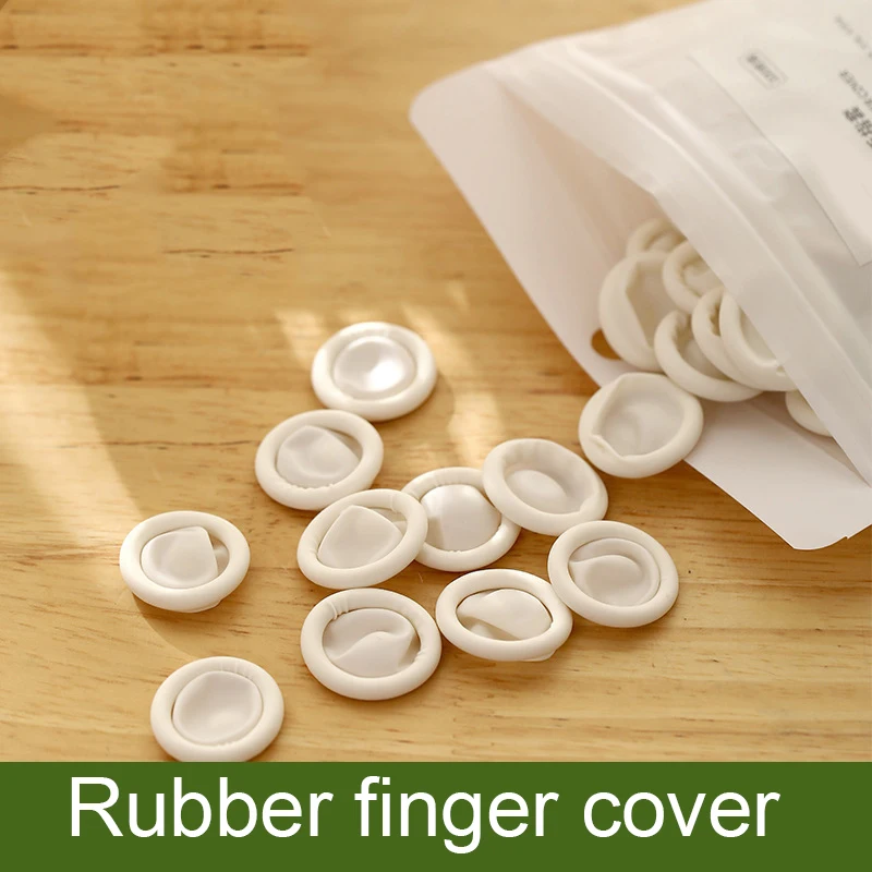 

100PCS Fingers Cover Cap Rubber Fingers Cover Cap Fingertip Protector Anti-skid for Kitchen Barbecue LC