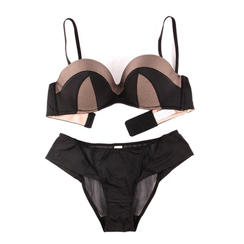 Комплект женского нижнего белья бюстгальтер пуш ап с открытыми чашками и