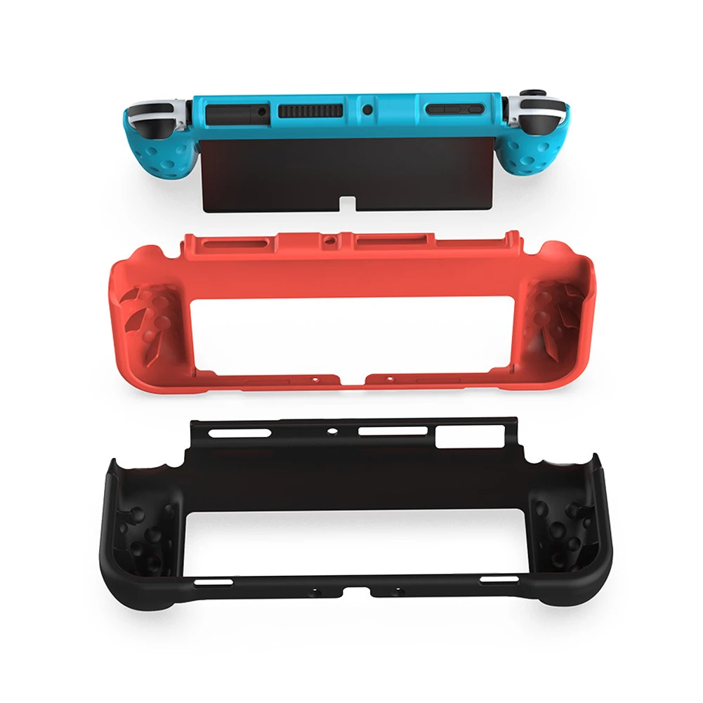 

Оригинальный защитный чехол из ТПУ для игровой консоли Nintendo Switch OLED, противоскользящий защитный чехол с держателем, игровые аксессуары